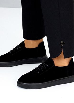 Черные замшевые демисезонные туфли натуральная замша классический дизайн8 фото