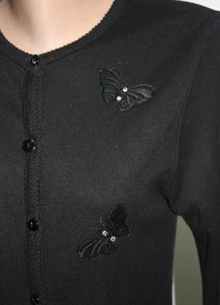 Кофточка шерстяная с бабочками, р.м2 фото