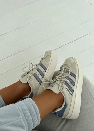 Кросівки adidas superstar beige violet. натуральна шкіра9 фото