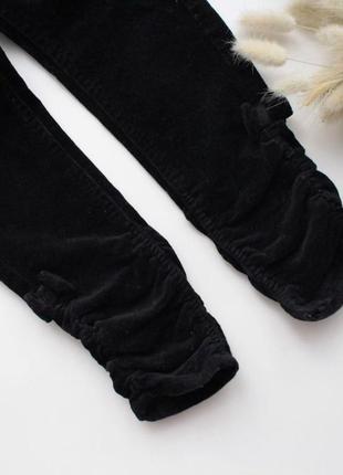 Черные вельветовые штанишки в мелкий рубчик 3 р3 фото