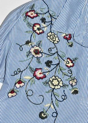 Savori collection красива сорочка в смужку вільного крою з вишивкою3 фото