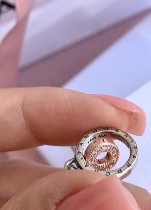 Шарм пандора срібло 925 намистина pandora підвіска «кільця з логотипом» кліпса бусина на браслет оригінальний пандора новий бірка пломба7 фото