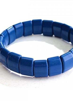 Браслет на резинці лазурит прямокутні камені