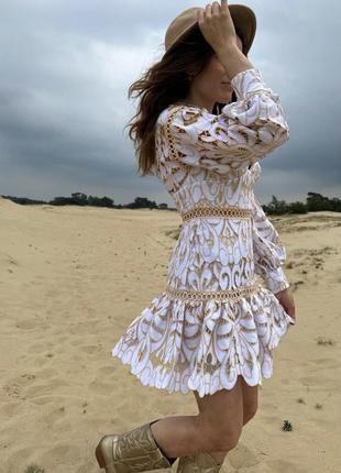 Платье мини с цветочным кружевом и контрастной отделкой asos design4 фото
