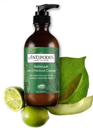 Розлив — м'який очисний крем для вмивання antipodes hallelujah lime & patchouli hydrating cleanser
