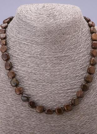 Ожерелье натуральный камень петерсит галтовка d - 7-9мм l-45см