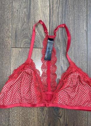 Червоний мереживний ажурний стильний браллет м'яка чашка м 80/85с