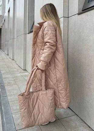 Пальто довге(в пол) з сумкою в комплекті6 фото
