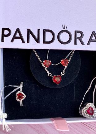 Ожерелье пандора серебро 925 кулон pandora цепочка «красное сердце» ожерелье подвеска колье оригинальный кулон пандора новый бирка пломба3 фото