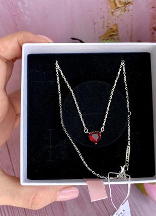 Ожерелье пандора серебро 925 кулон pandora цепочка «красное сердце» ожерелье подвеска колье оригинальный кулон пандора новый бирка пломба7 фото