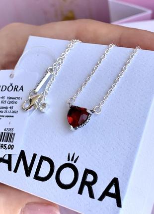 Ожерелье пандора серебро 925 кулон pandora цепочка «красное сердце» ожерелье подвеска колье оригинальный кулон пандора новый бирка пломба2 фото