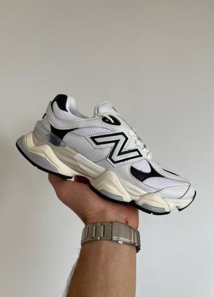 Кроссовки женские new balance 9060 «white black»