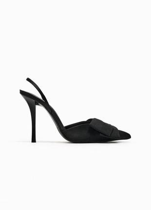 Стильна новинка new zara туфлі туфли на підборах з бантом зара