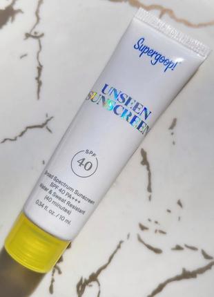 Сонцезахисний крем з spf 40 для обличчя supergoop unseen sunscreen