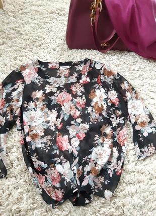 Супер клевая шифоновая блуза в цветочный принт,  only,  p. 36-388 фото