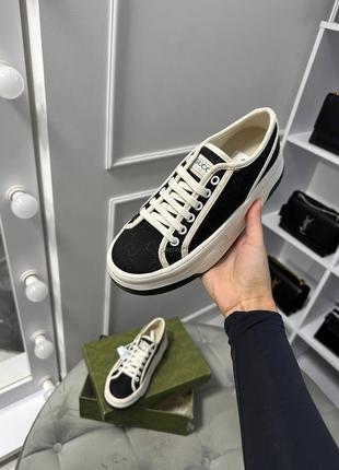 Кеды gucci на платформе черные