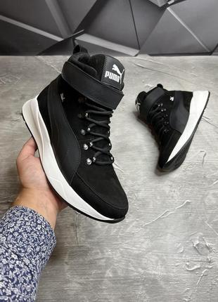 Зимние ботинки puma black (мех) 40-41-42-43-44-452 фото