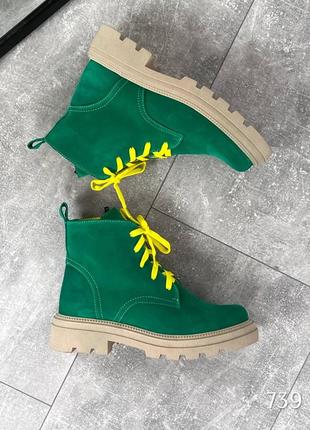 Ботинки romano, зеленый, натуральная замша, деми7 фото
