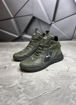 Зимние ботинки puma haki black (мех) 42-432 фото