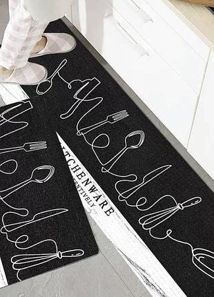 Килимок для кухні чорний 40х120см