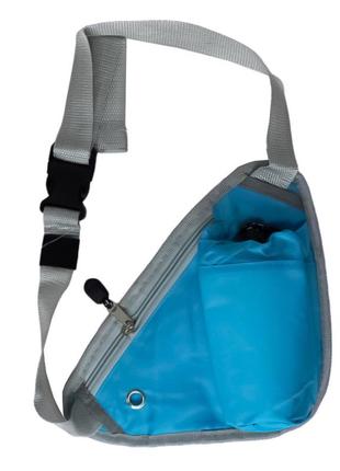 Туристическая сумка голубая со светоотражающей подкладкой и термокарманом