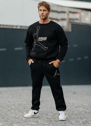 Чоловічий теплый  костюм jordan чорний