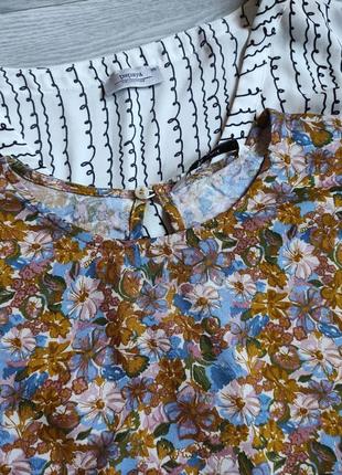 Шикарная натуральная блуза актуальная модель стильная принт цветы6 фото