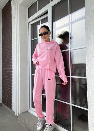 Спортивный костюм двунить розовый найк