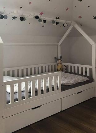 Ліжко дитяче із дерева ясен, спальне місце 1900х900 мм з ящиками