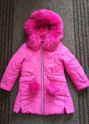 Зимняя куртка пальто для девочки4 фото