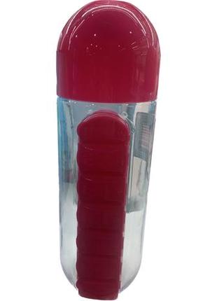 Бутылка для воды с органайзером для таблеток 600 мл1 фото