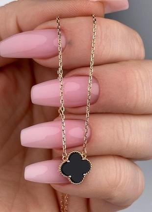 Сріьна підвіска 925 проби із покриттям позолота , конюшина клевер ванкліф кольє