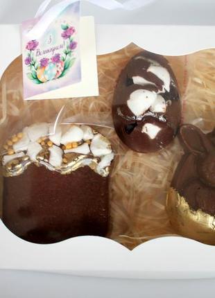Пасхальный шоколадный набор в подарочной коробке пасха яйцо шоколад2 фото