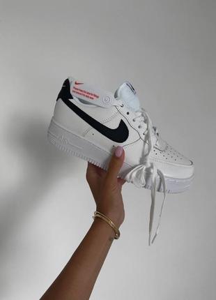 Мужские кроссовки   nike af -1 white black pebbled leather