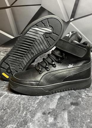 Зимние ботинки puma black (мех) 40-41-42-43-44-45