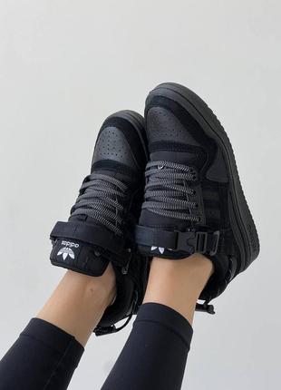 Женские кроссовки adidas forum low x bad bunny black2 фото