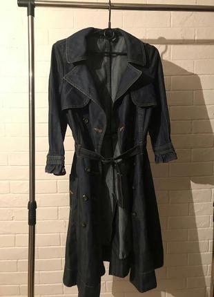 Итальянский джинсовый тренч- плащ laltramoda