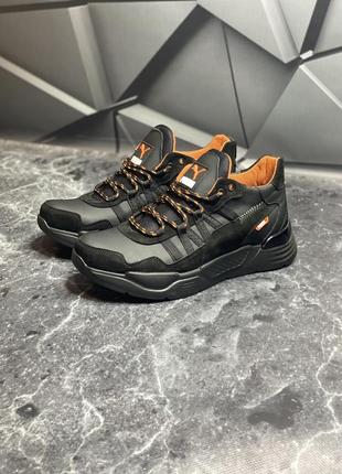 Зимние ботинки puma black orange (мех) 40-442 фото