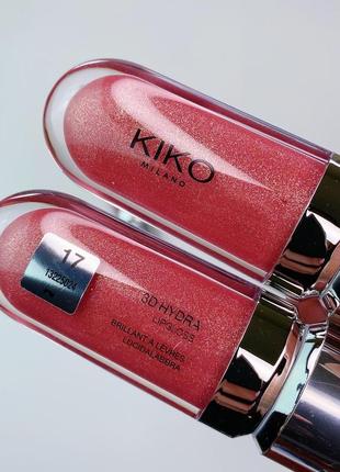 Блиск для губ kiko milano 3d hydra lipgloss 17. блиск 3д кіко мілано. відтінок 17