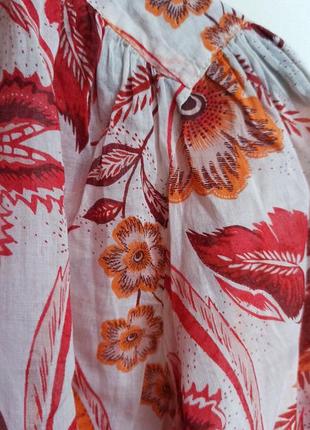 🍁  •~ легка невагома блуза next °~•  🍁 натуральна бавовна блузка сорочка квітковий принт малюнок акварель9 фото