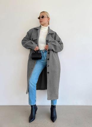 Женское пальто шерсть-букле барашек в стиле massimo dutti2 фото