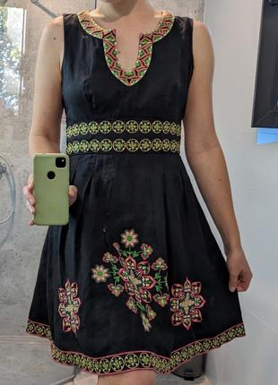 Warehouse сукня в етно стилі 100% льон