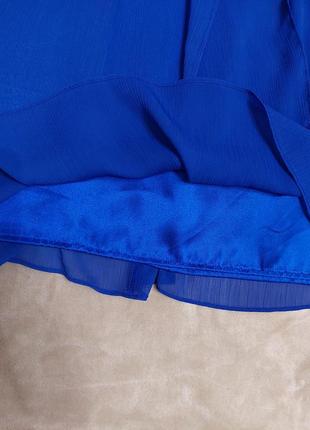 Нарядное синее платье esprit шифоновое цвета электрик летящее с подкладкой4 фото