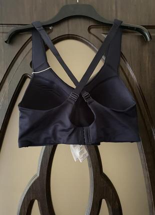 Шикарний, базовий, бюстгальтер, топ, для спорту, без кісточок, темно синього, від дорогого спортивного: crane 👌8 фото