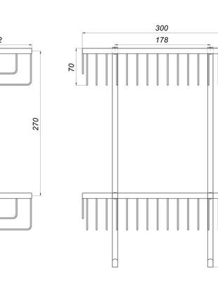 Полка прямая двойная globus lux sq94885 фото