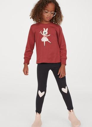 Костюм для девочки h&m англия 9-10 лет 134-140 см - свитшот и легинсы1 фото