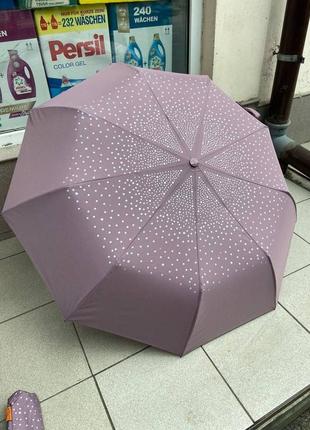 Женский полуавтоматический зонт frei regen с прочными спицами и чехлом в комплекте, лавандовый9 фото