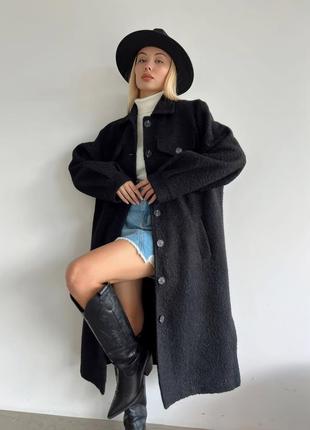 Женское пальто шерсть-букле барашек в стиле massimo dutti2 фото