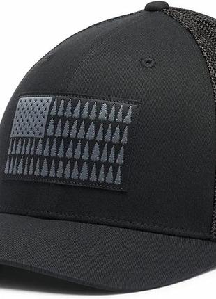 Black xx-large columbia tree flag mesh ball cap-high crown