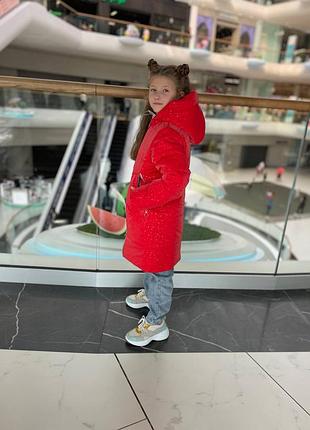 Зимова куртка пальто для дівчаток 8